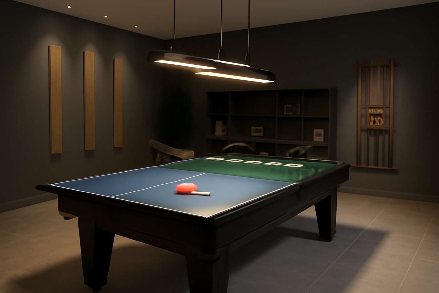 pool table with table tennis