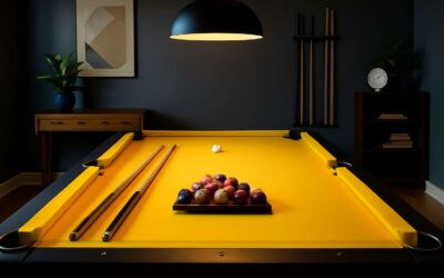 Transform Your Game with the Stunning Charm of a Bright Pool Table Yellow Reflection