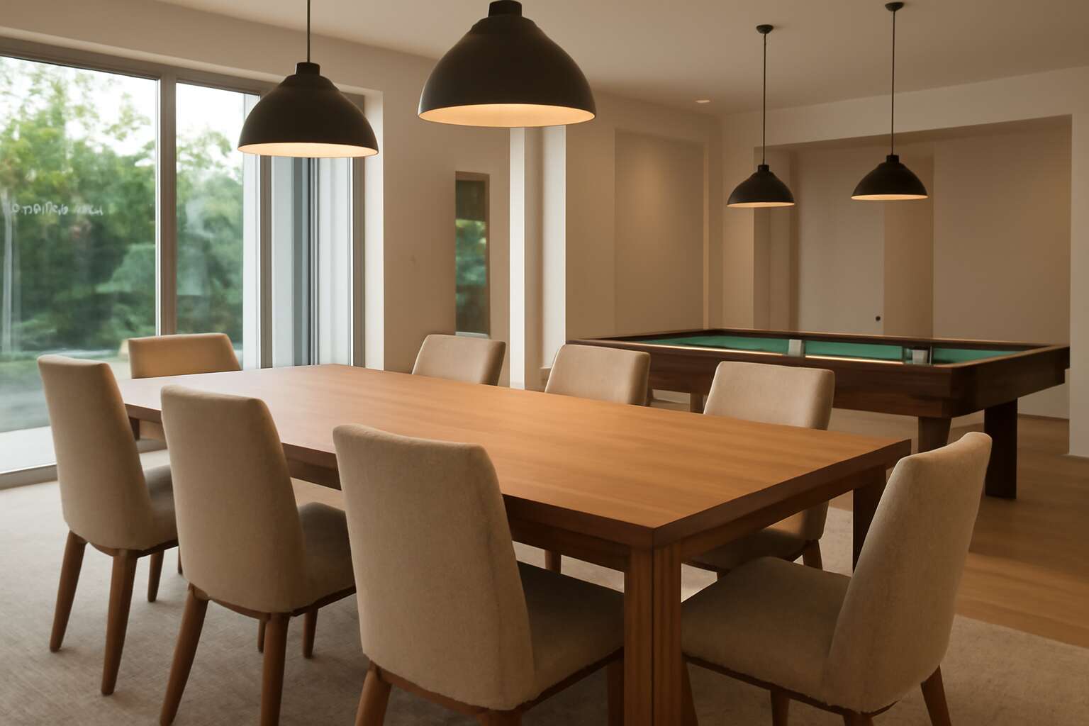 dining to pool table