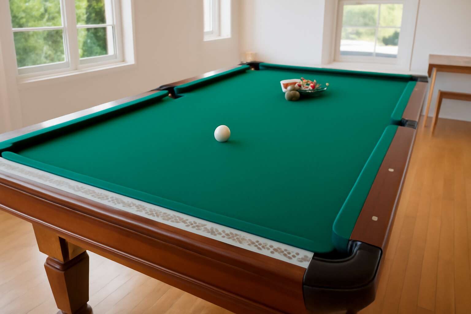 pool table size in cm